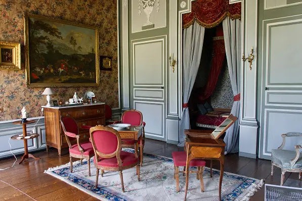 Bedroom of Archduchess Marie-Christine of Austria at Château d’Attre, with 18th-century decoration