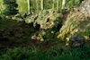 Aerial view of the grotto in the English-style park of Château d’Attre, Belgium