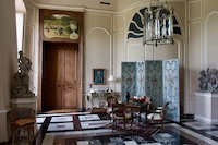 Entrance hall of Château d’Attre with its preserved 18th-century decoration