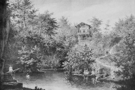 Zwitsers chalet in het landschapspark van Kasteel Attre, romantische curiositeit in Henegouwen